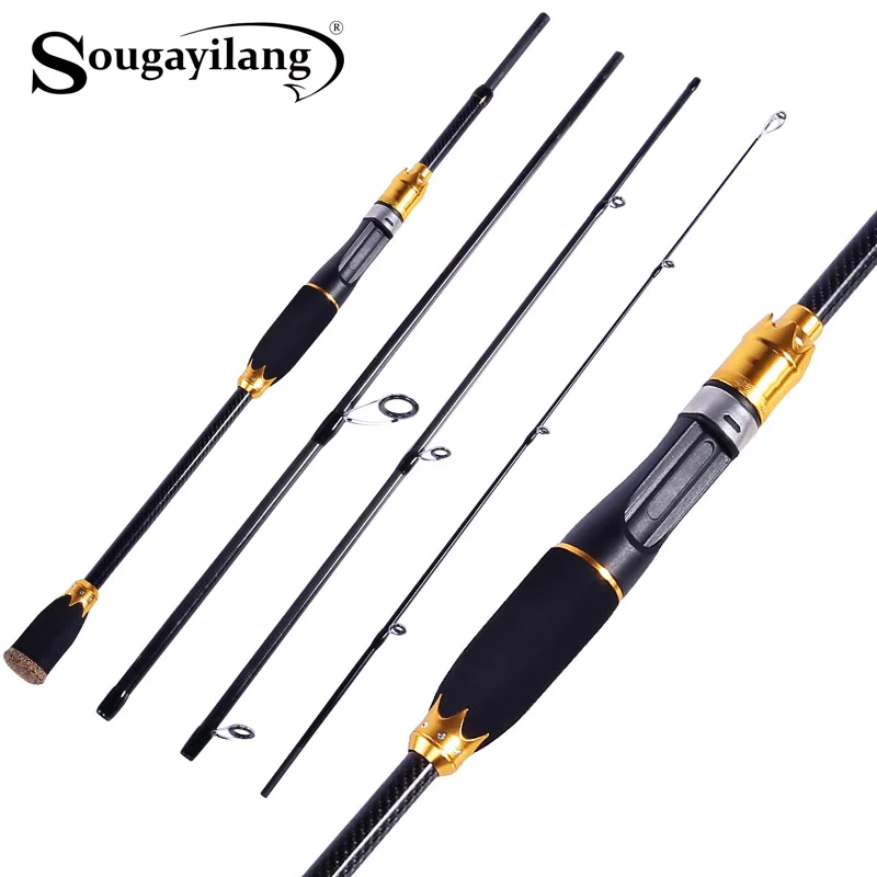 

Sougayilang Top Quality 1.8M 2.1M Spinning/casting Fishing Rod Portable 4 Section Ultralight Carbon Fiber Travel Fishing Rod