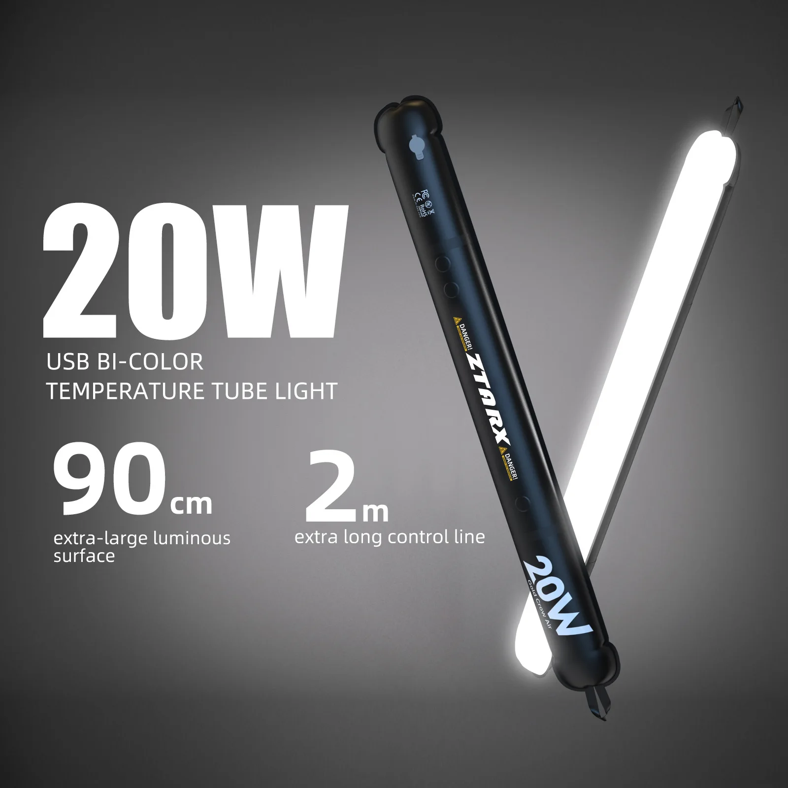 ZTARX 60-86 см портативный надувной складной солнечный светильник 2000 мАч для палатки