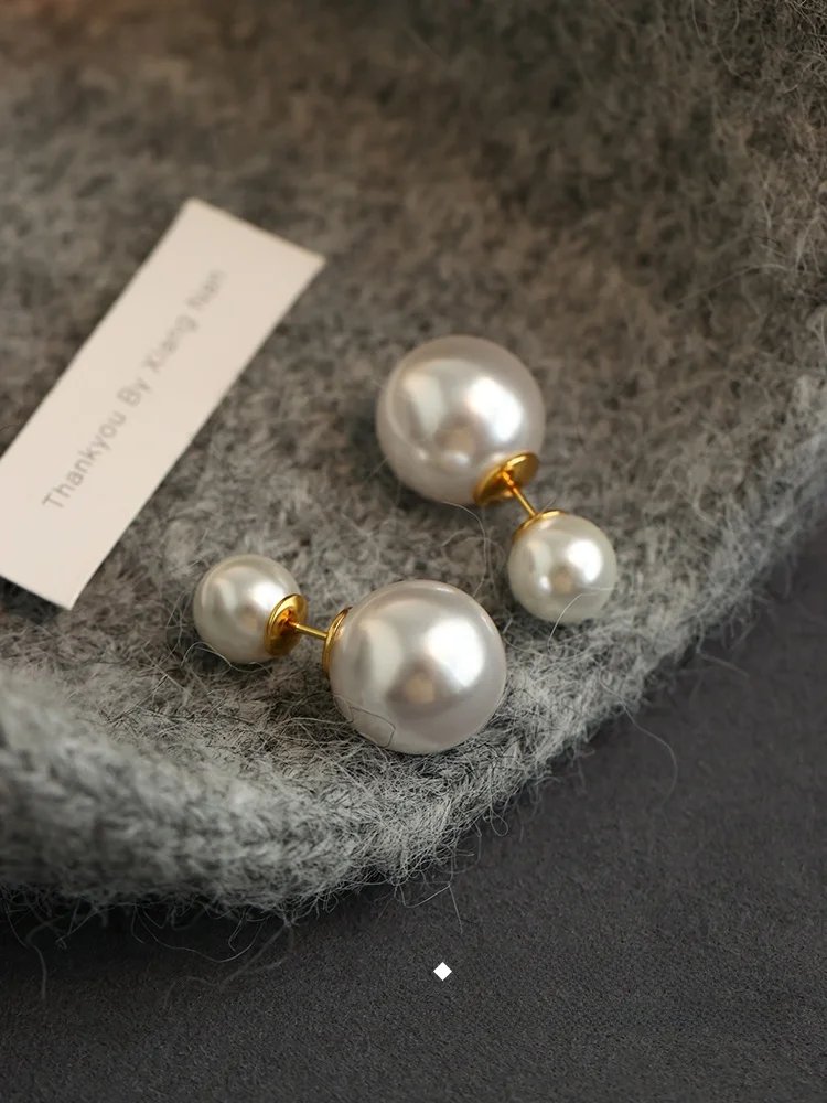 [Xiangnan] 999 серебряные серьги-гвоздики с жемчугом легкие роскошные серьги 2024 новый