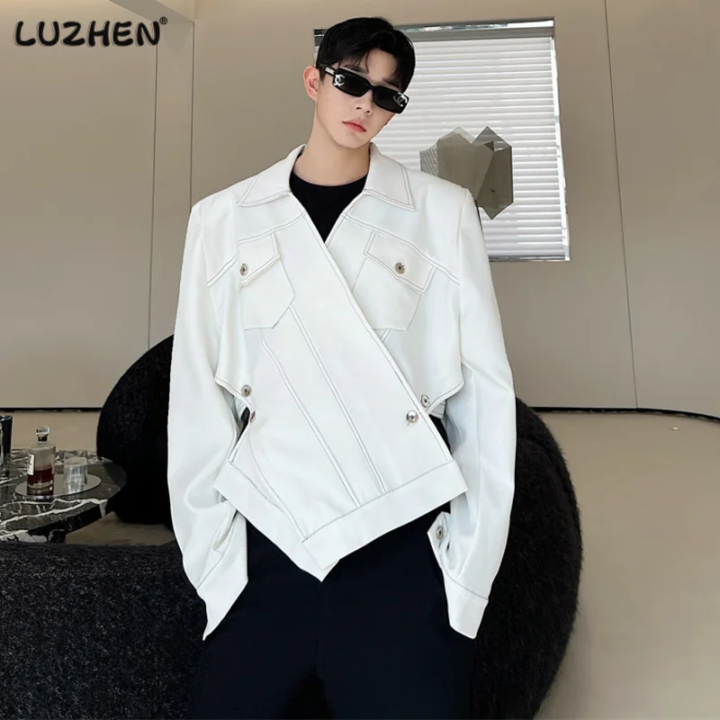 

LUZHEN Korean New Asymmetric Zipper Original Niche Design Men's Jacket Suit High Street 2023 Autumn Elegant Stylish Coat 47aba4