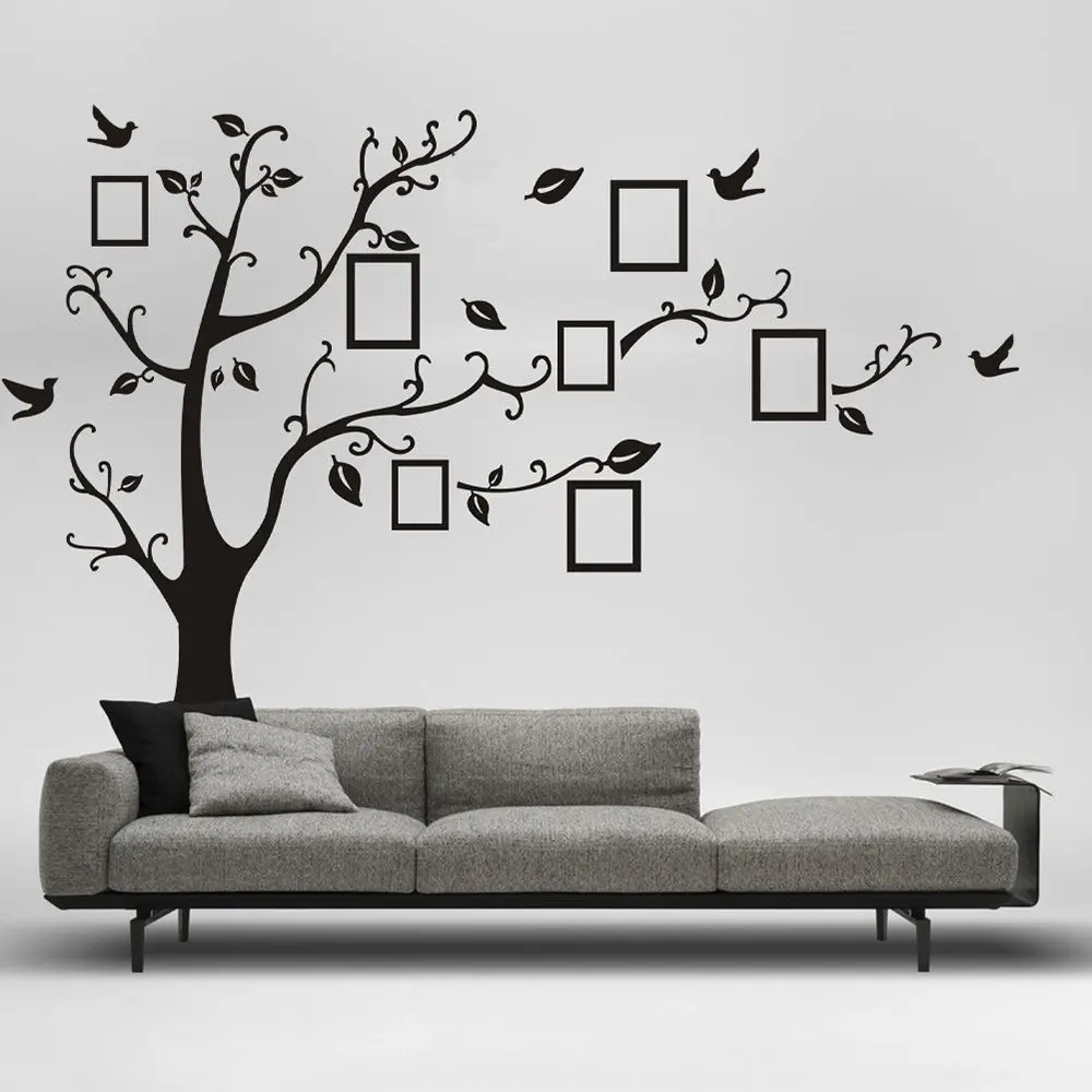 Настенные 3D наклейки сделай сам из ПВХ с изображением дерева большие черные