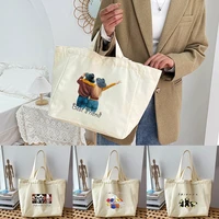 friends series printing tote bag foldable shopping bag womens shoulder bag harajuku fashion handbag women cosmetic sundries bag