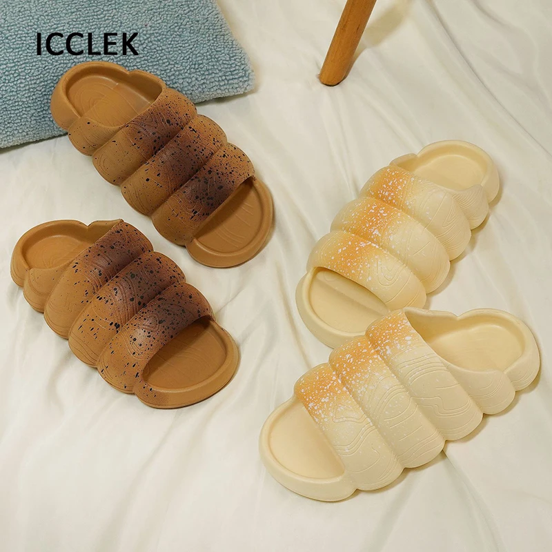 

Summer Slippers Women Indoor Lovely Bread Shape EVA Slides Thick Platform Flip Flops Soft Beach Sandals Home Shoes New Arrival
