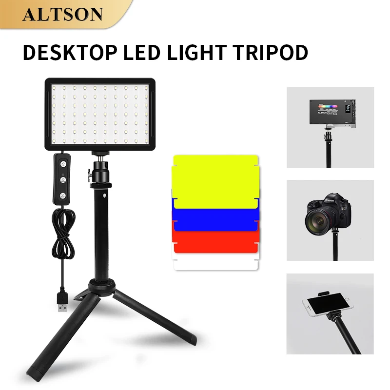 

LED Photography Video Light Panel Lighting Photo Studio Lamp Kit For Shoot Live Streaming Youbube With Tripod Stand RGB Filters