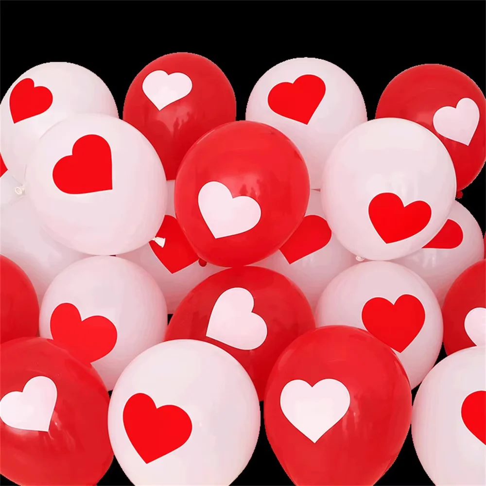 

Набор из 10 красных латексных шаров с сердечком Popdropparty