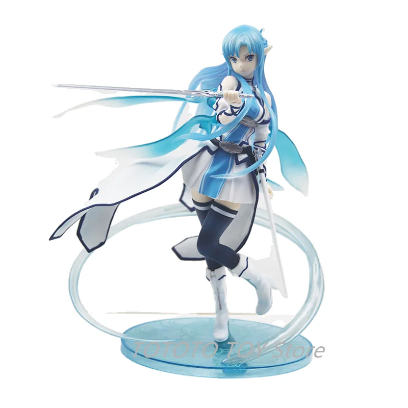 

23cm Anime Sword Art Online Asuna Yuuki Water Spirit Kirito Asuna PVC Action Figure Toy Collection Model Doll Gift