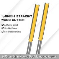 augt 14 shank long cleaning double edged cutter wood router bit grooving cutter for wood slotting milling cutter tools