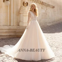 anna priness wedding dresses a line v neck lace appliques full sleevewedding gown for bride made to order