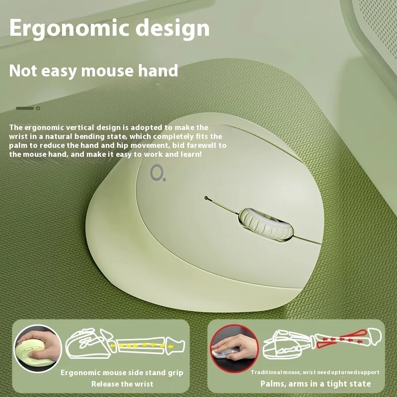 Мышь Eweadn Q7 Dun Беспроводная вертикальная Бесшумная Двухрежимная для ноутбука