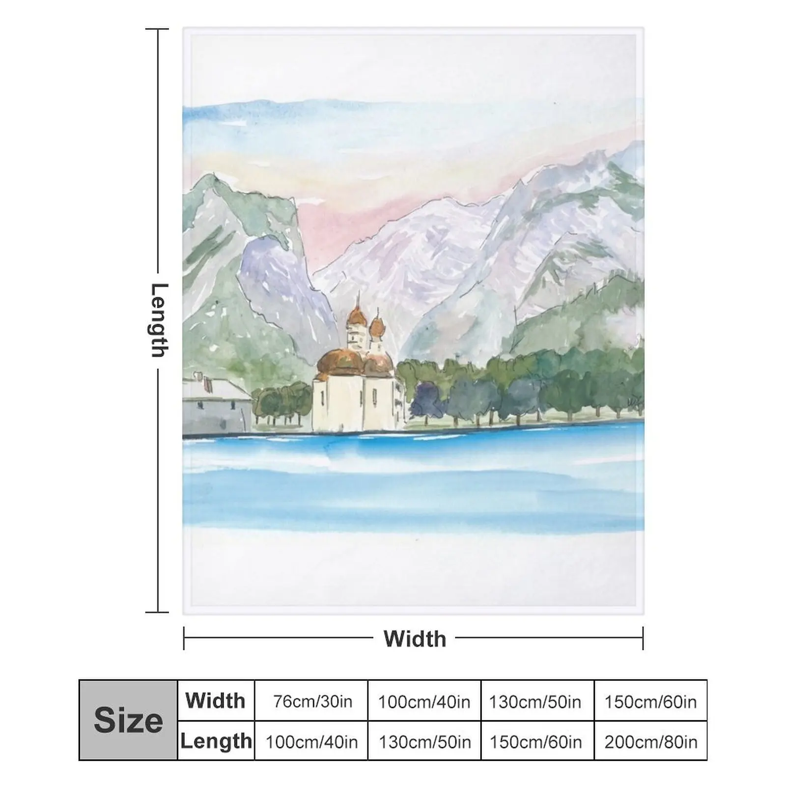 Saint Bartholomew Church Koenigsee с горным одеялом Watzmann диван-кровать одеяла из фланелевой