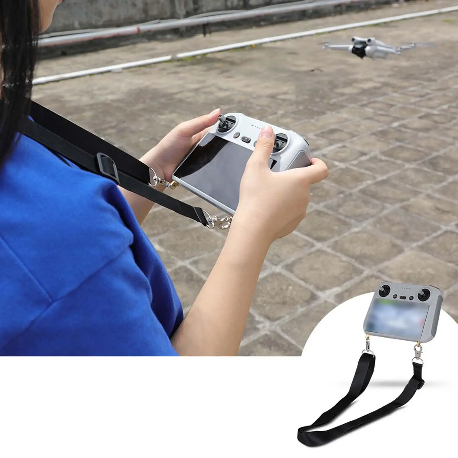 

Hanging Remote Controller Strap 72-134cm W/ Hook Fit for DJI Mini3 Pro Strap Lanyard Remote Controller Lanyard Safety Neck Case