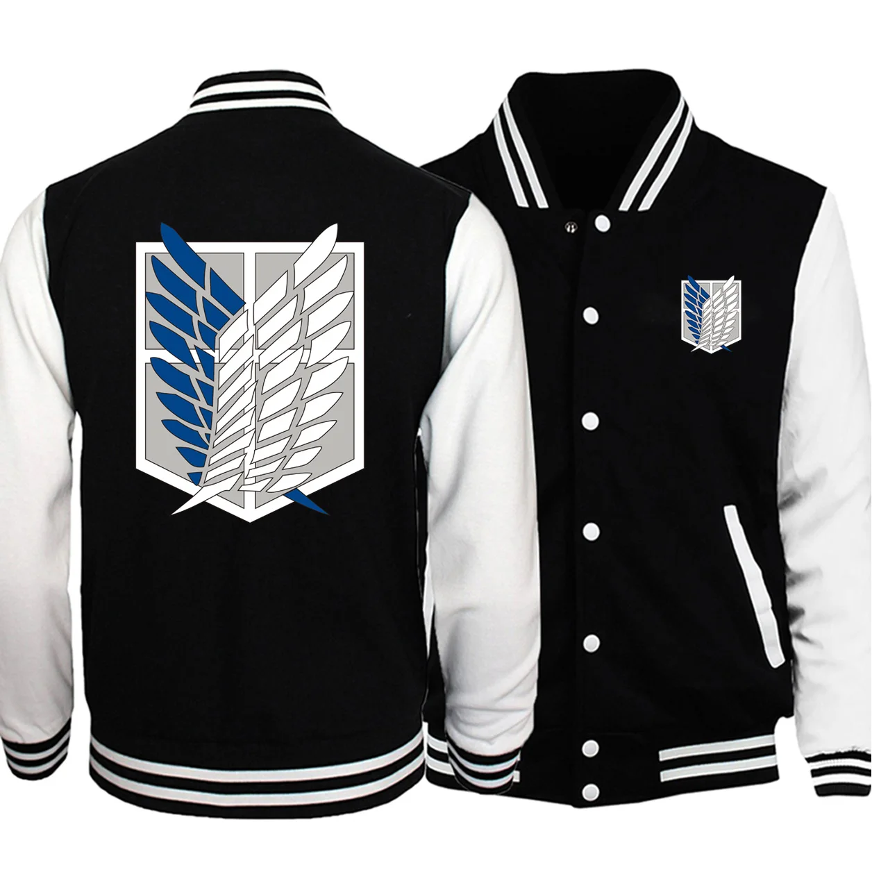 

Attack on Titan Baseball Uniform Wings Of Freedom Fleece Coat Japan Anime Tracksuit Men Bomber Jacket Winter Streetwear Harajuku