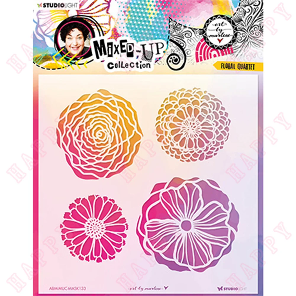 

Plastic Stencils Floral Quartet Decoration Moulds For 2022 DIY Scrapbooking Diary Album Paper Template Card Embossing Handcraft