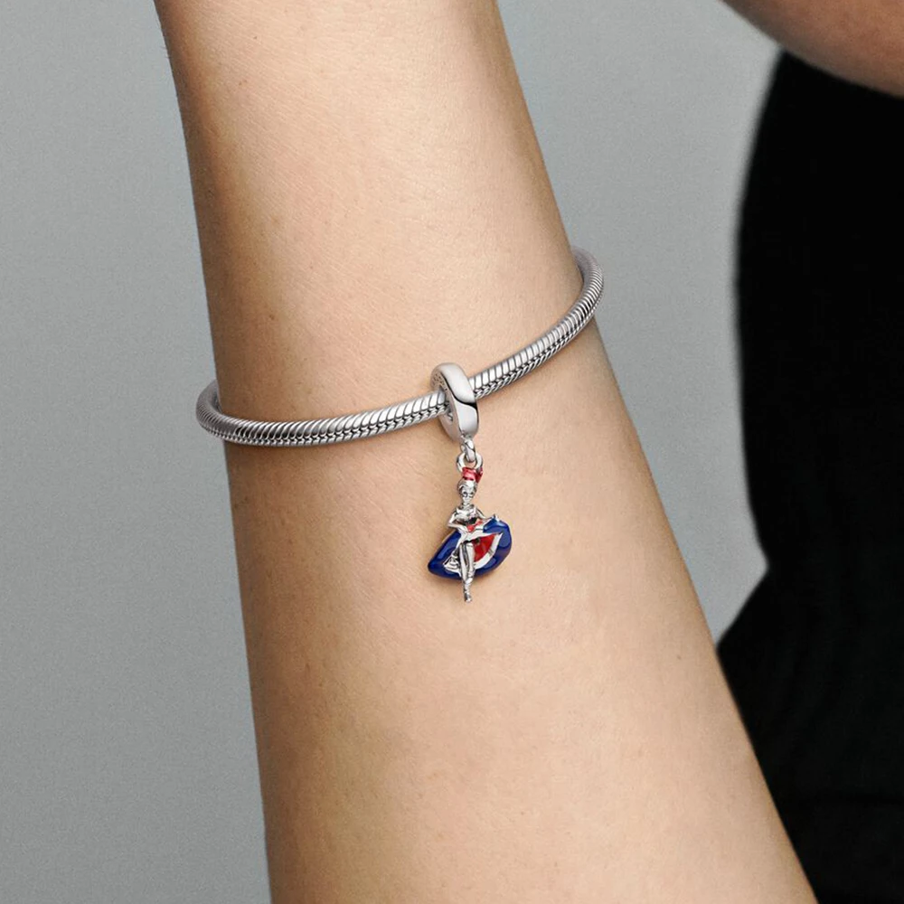 Pandora S925 Dancer Cute Stitch Pendant for Ladies, Bracelet, Collier, DIY Executive Jewelry Accessrespiration, Romantique and Beautiful