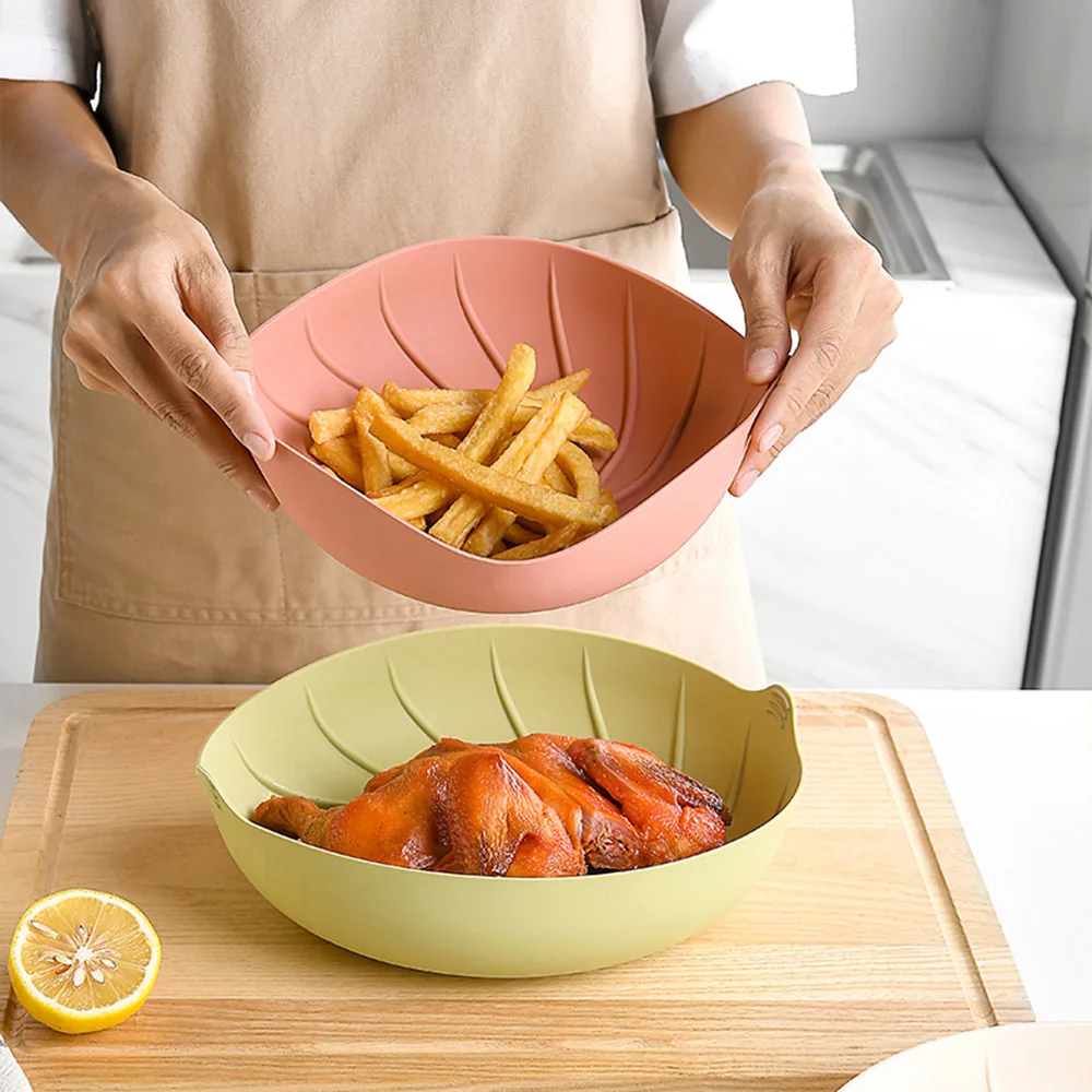 

Reusable Air Fryer Accessories Oven Baking Tray Airfryer Baking Chicken Basket Silicone Pot Grill Pan Tools Kitchen Cooking New