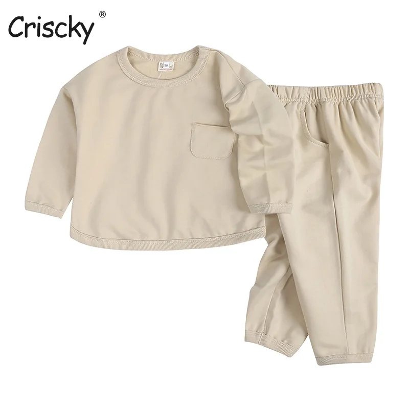 

Criscky Boys Girls Spring Autumn Narutoes Sport Clothes Sets Kids Casual Solid Long Sleeve Tops + Pants Children Costum