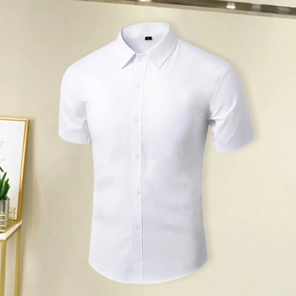 

Stylish Men Tops Energetic Summer Shirt Single-breasted Lapel Casual Formal Men Tops All Match