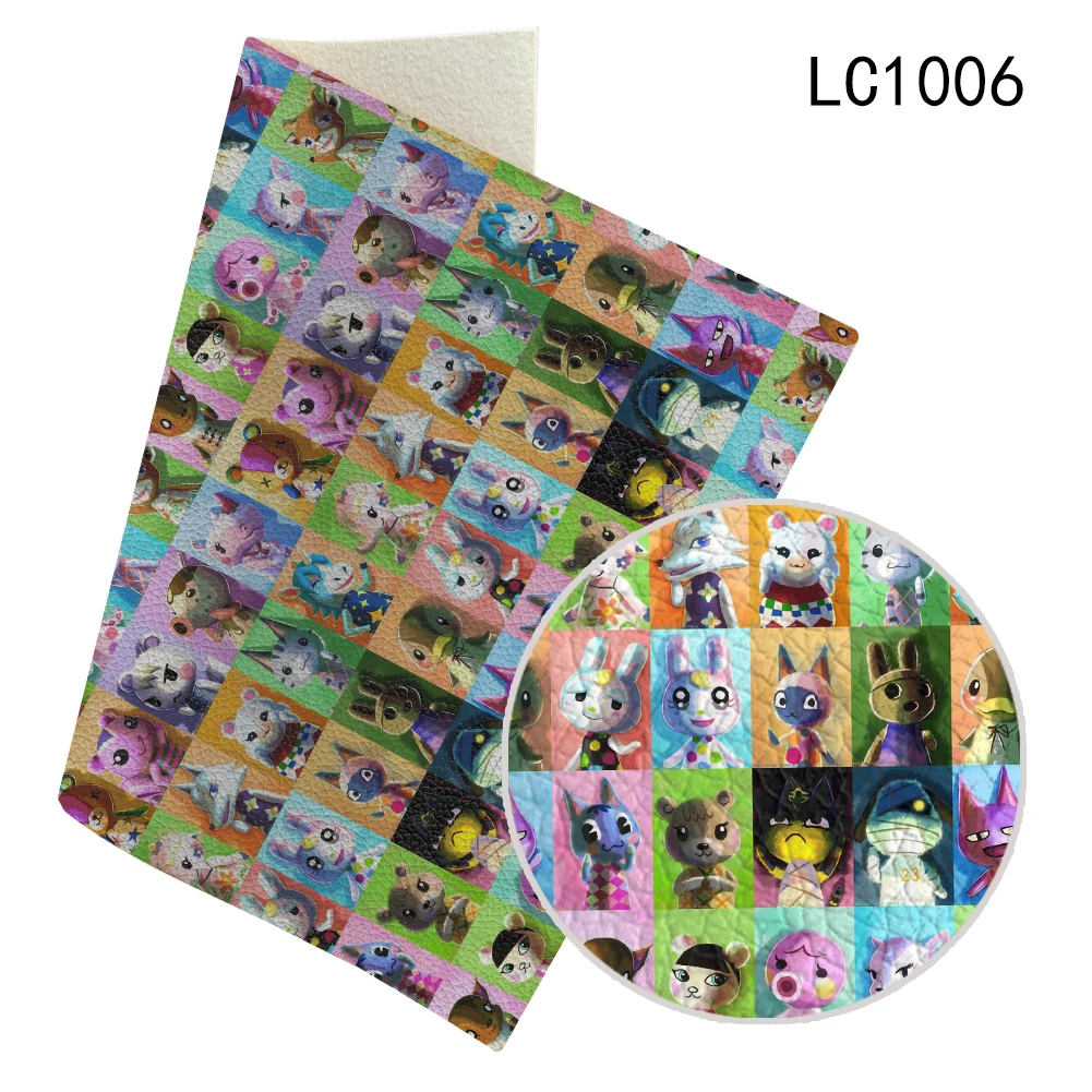 

30X136CM Faux Leather Animal Theme Pattern Lychee Pattern for DIY Handbags Supplies Bows Making Vinyl Material