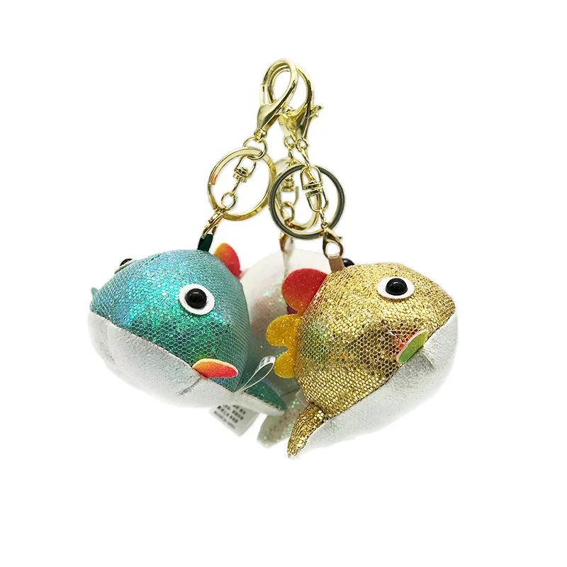 

Cute Plush Sequin Shark Toy Soft Stuffed Cartoon Animal Key Chain For Birthday Gifts Doll Gift For Children