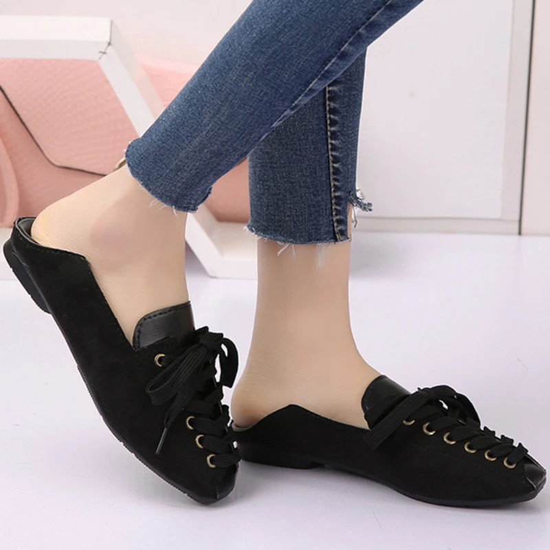 Женские туфли с квадратным носком на плоской подошве Новинка осени 2023 модная