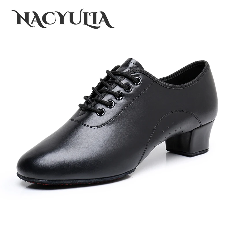 

Men Latin Dance Shoes Ballroom Tango salsa Dance Shoes For children Boys Black White Color Modern Jazz Shoes Low Heels 3CM