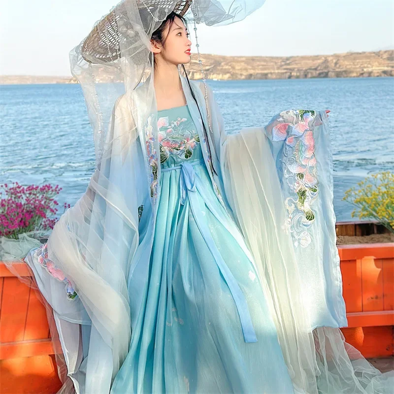 YF59 Женская юбка Chebule Dynasty Hanfu в национальном стиле рубашка с большими рукавами