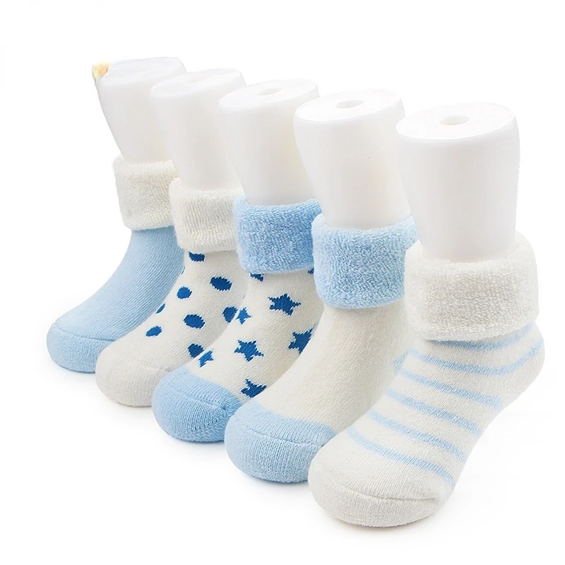 

5pair/ New Boy and Girl Baby Socks Thick Newborn Autumn and Winter Warm Foot Sock Baby Clothes New Born Socks Baby Accesories