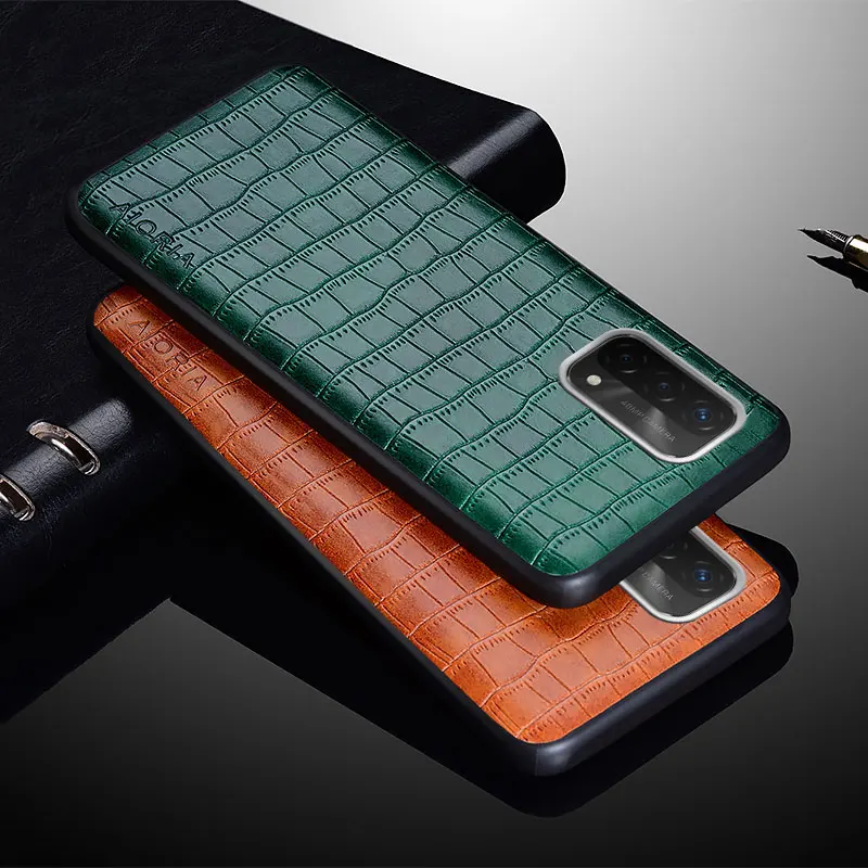 

Luxury Crocodile Leather Case For Reno6 Lite Premium Slim Fit Design Fashion Lattice TPU Back Cover For Oppo Reno 6 Lite Case