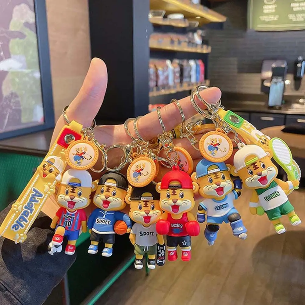

1 pcs Cartoon Tiger Korean Car Key Ring Charm Little Tiger Tiger Keyring Bag Pendant Donut Keyring Cartoon Tiger Keychains