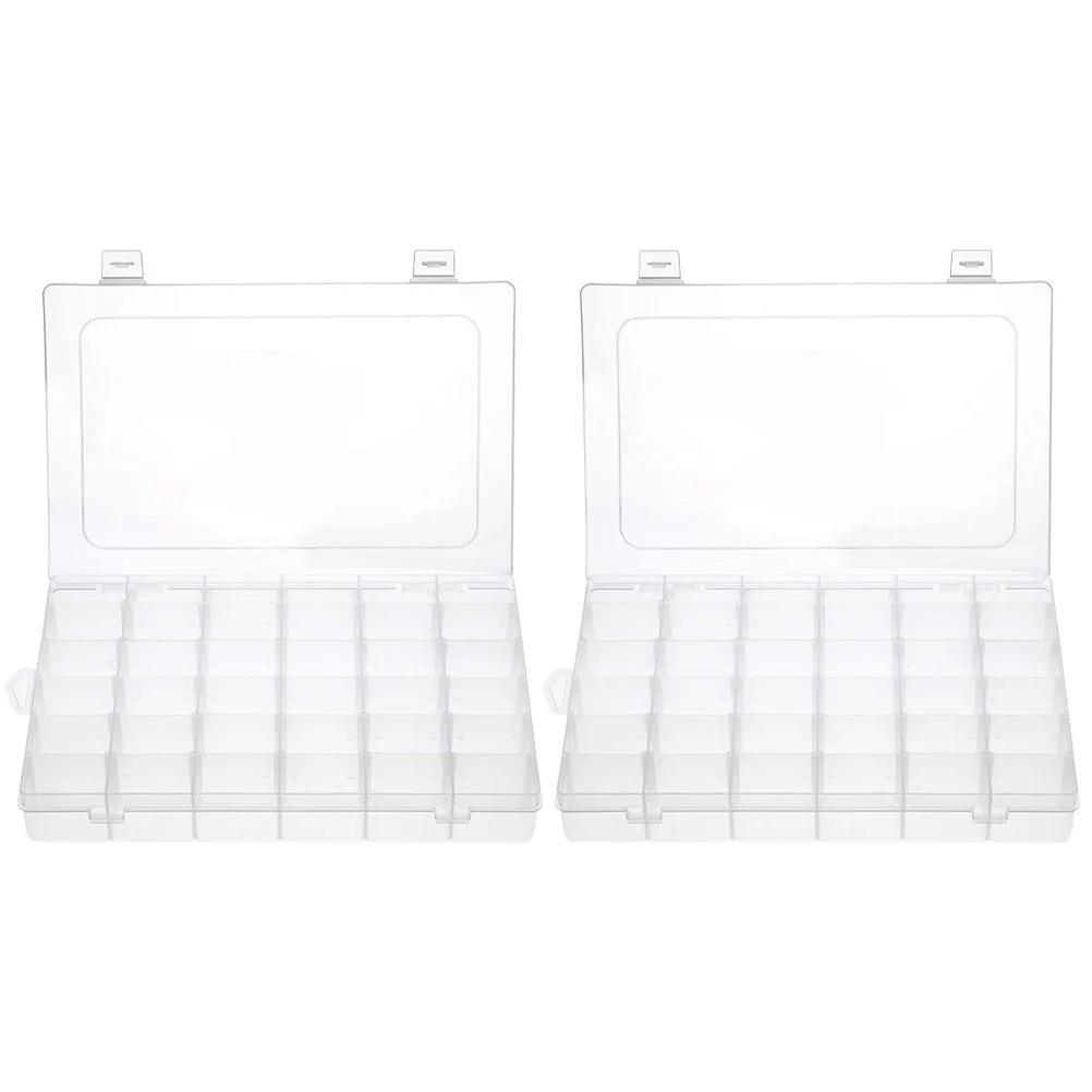 

2Pcs Jewelry Clear Compartments Craft Storage Organizer Box Organizer Storage Bead Storage Organizer for Jewelry Craft