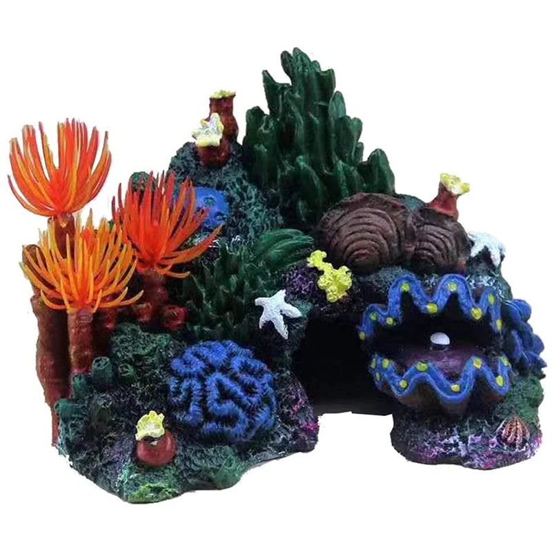 

Искусственная смола, маленький коралловый риф, украшение для аквариума, ландшафтный аквариум, скальная пещера, подходит для сна, отдыха, скр...
