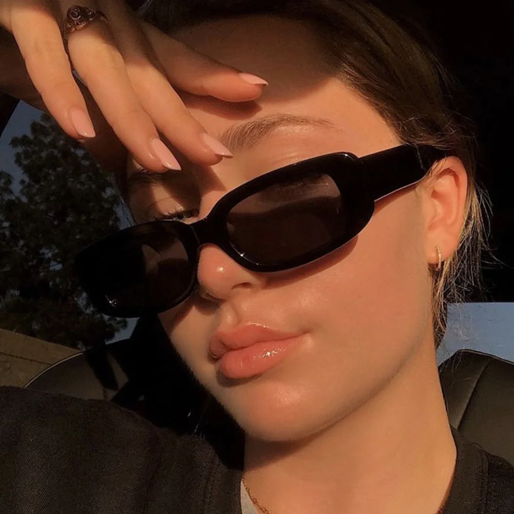

Punk Small Rectangle Sunglasses for Women Brand Designer Oval Sun Glasses Female Ins Anti-glare Square Eyewear Shades UV400 New