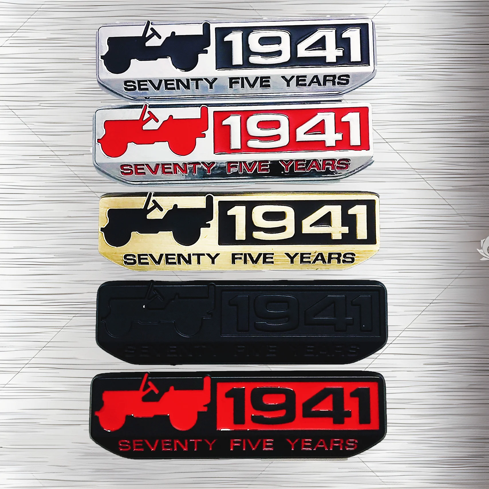 Фото Металлическая наклейка на автомобиль 1941 года, подходит для Jeep SUV Wrangler Grand Cherokee Commander Compass, 3D металлическая декоративная наклейка №2