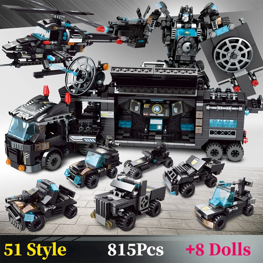 

Строительные блоки городская серия-полицейский Station SWAT корпус военный грузовик машина Боевая война Игрушки для мальчиков детские подарки