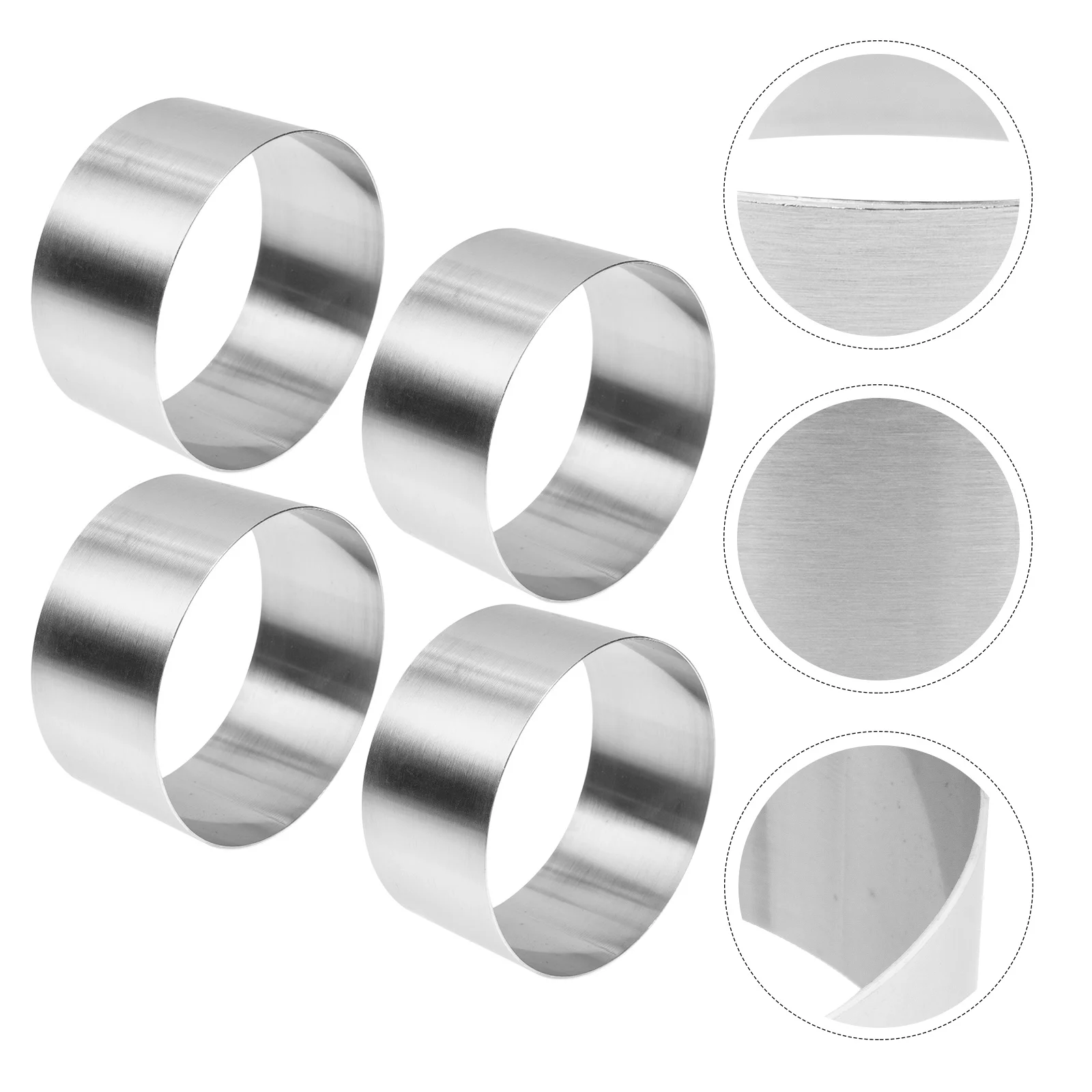 

4 Pcs Round Mousse Circle Cookie DIY Tools Fondant Donut Dough Molds Stainless Steel Ring