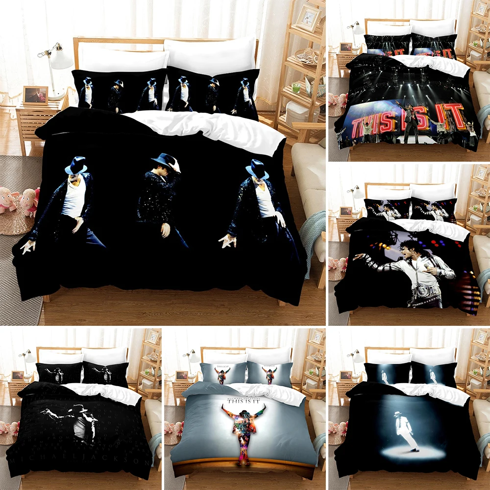 

Superstar Michael Jackson Series Bedding Set 2/3pcs Quilt/Comforter Cover With Pillowcase Queen King Size For Teens Bedroom Gift