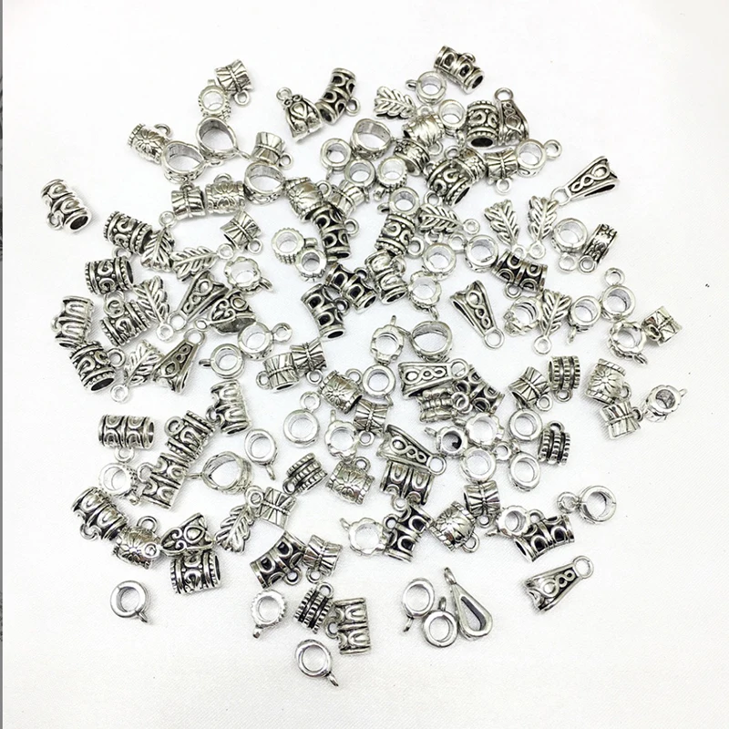 

30pcs Three-way Hanging Head Bracelet Necklace Buckle Ring Spacer Pendant Connecting Elbow Connector for DIY Jewelry Findings