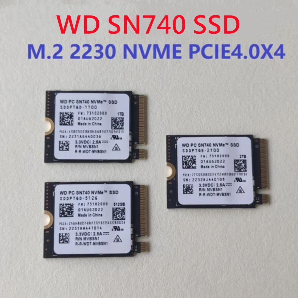 Оригинальный Western Digital WD SN740 2 ТБ 1 ТБ 512 ГБ SSD M.2 2230 NVMe PCIe Gen 4x4 SSD для Microsoft Surface ProX Surface Laptop 3 S