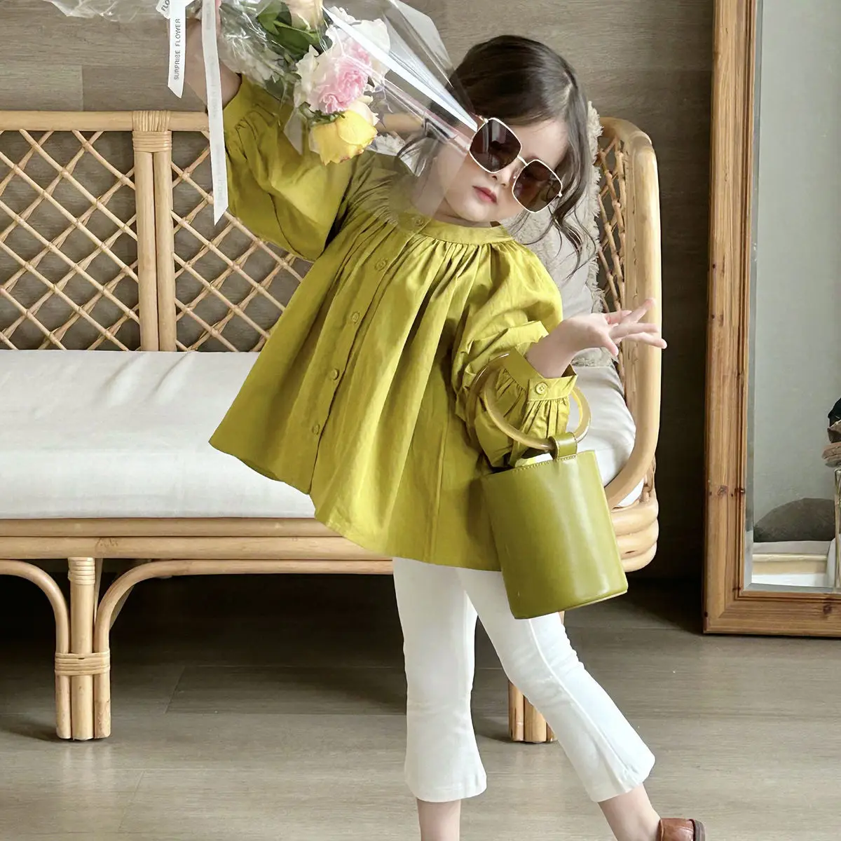 

Children's Clothin Girl's Shirt Suit Spring and Autumn New Girl Baby Casual Cute Sweet Shirt Pants Kids Clothes Set For Girl
