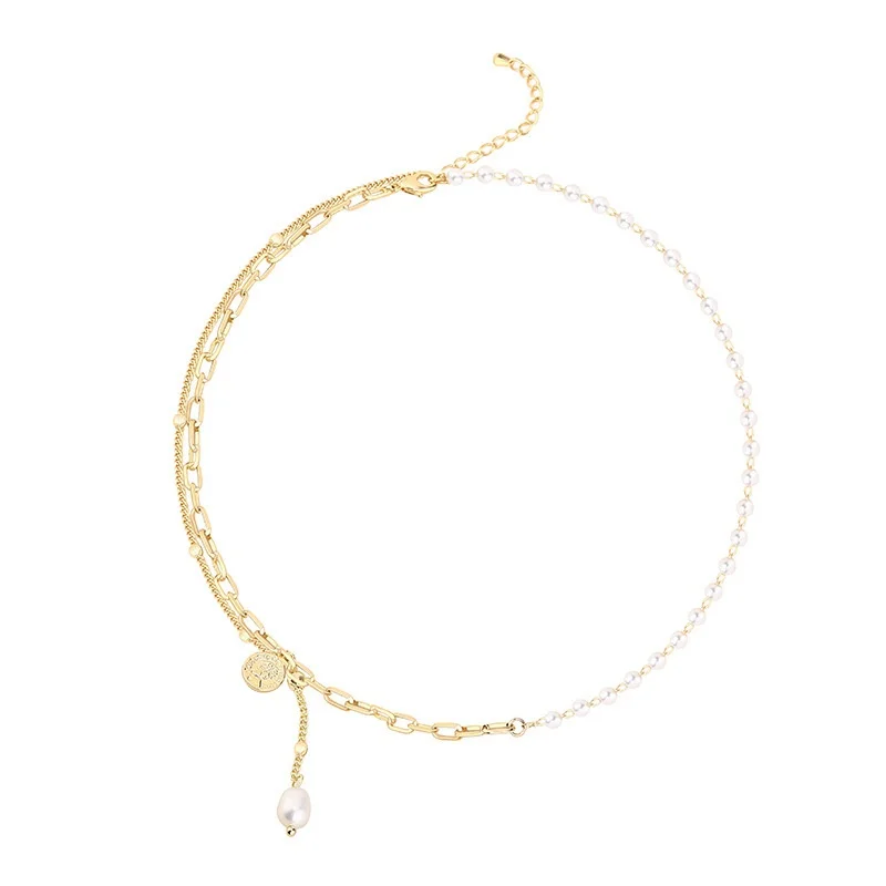 Двухслойное жемчужное ожерелье с имитацией жемчуга