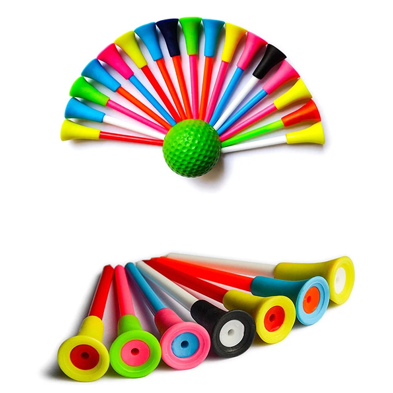 

Pack of 30 pcs Golf Tees Plastic Golf Tee Durable Rubber Cushion Top Multi Color Length 45mm 56mm 73mm 84mm