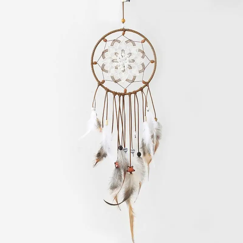 

White Feathers Dream Catcher Wedding Decorations Decoration Ornament Gift Valentine 's Day Gifts Wind Chimes BO