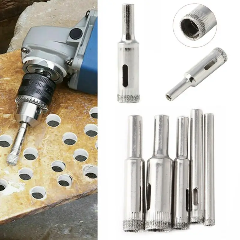 

5pcs Diamond Coated Hss Drill Bit Set Tile Marble Glass Ceramic Hole Saw Drilling Bits For Power Tools 5-12mm Hot