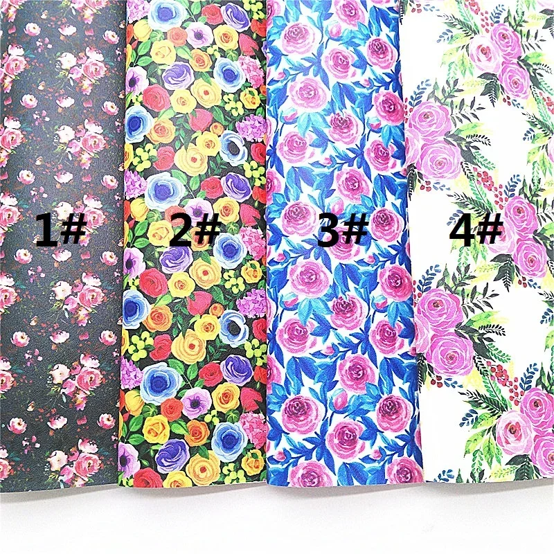 Роза цветы темные цвета печатная синтетическая искусственная кожа с фетровой