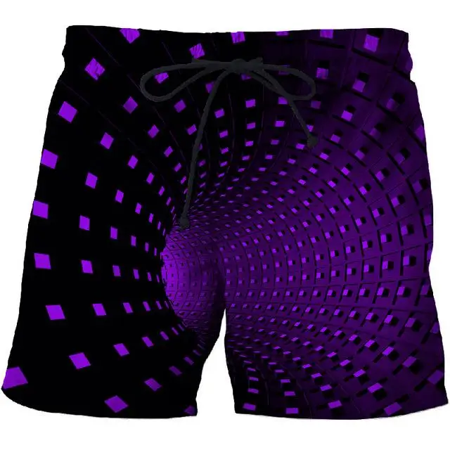 

Summer Men Gym Sports Workout Training Quick Dry Shorts Cool Tunnel Plaid Pattern 3D Printed Mens Shorts Fashion Casual Pants