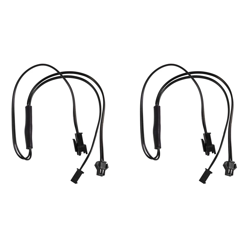 

2X Female To Male 2 Pin Connector EL Wire Inverter 2 Way Splitter Cable Line Black