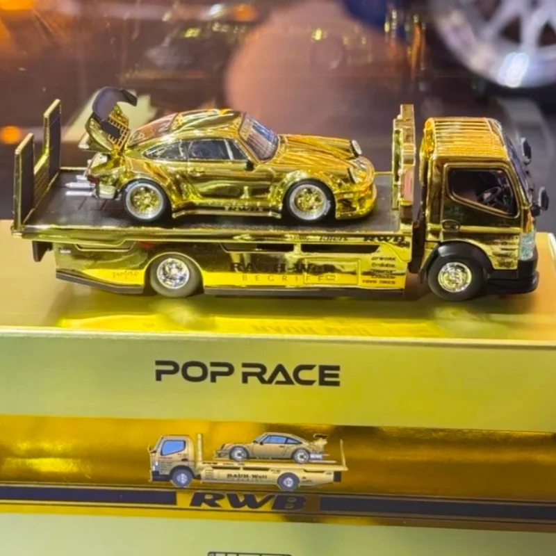 Фото В наличии: Новинка 2026 года, горячая модель HEC Poprace 1:64 Fuso 930 RWB, литая коллекционная машинка из сплава, подарок на Рождество/День рождения, предмет декора, коллекционная игрушка №1
