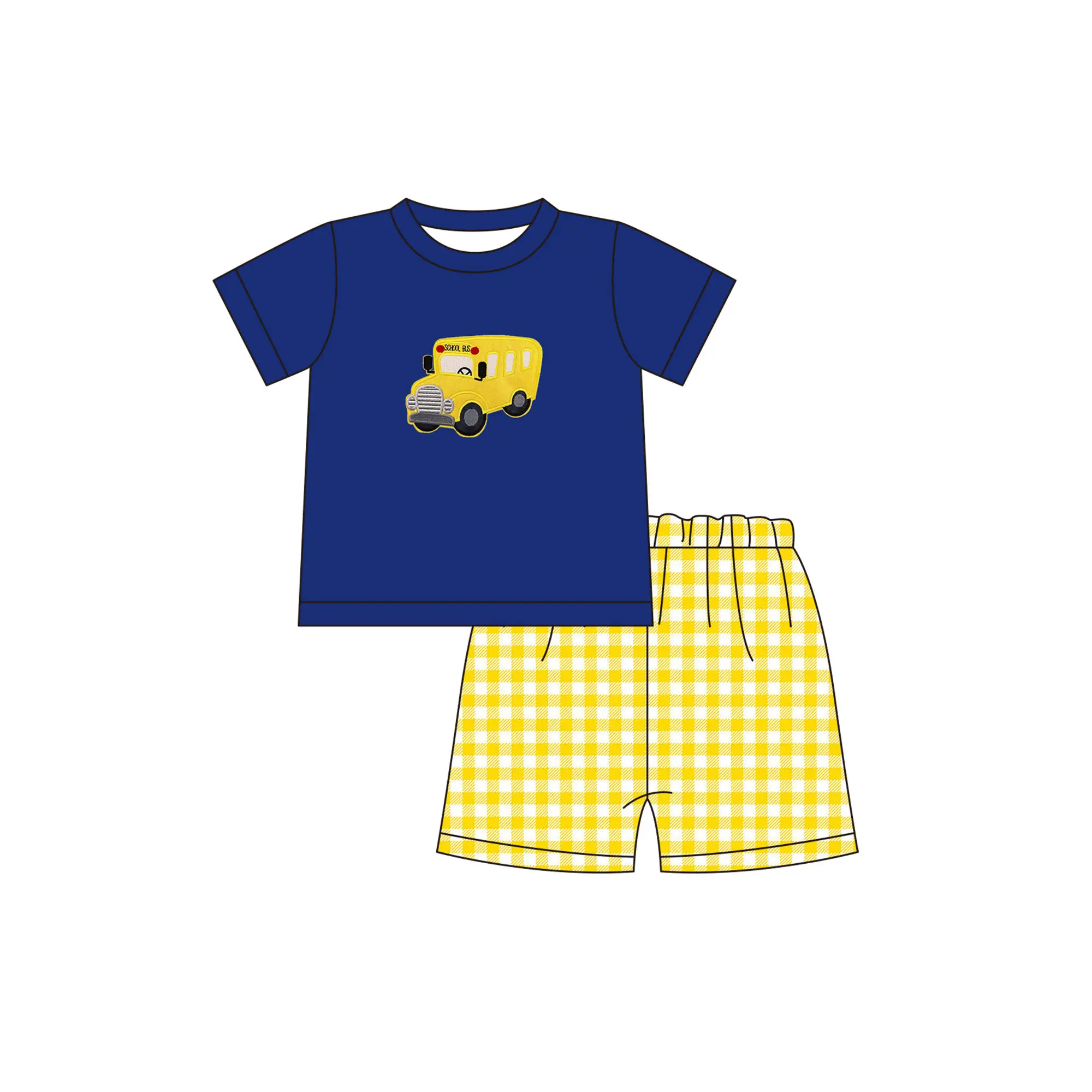 Шорты с коротким рукавом и принтом назад в школу