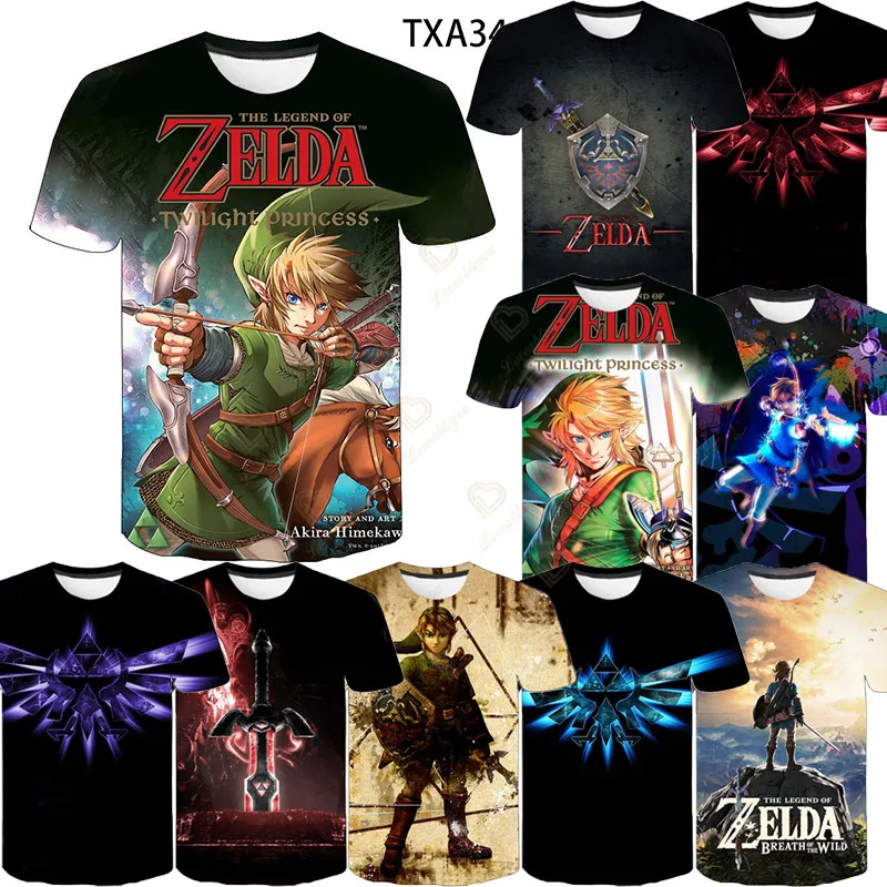 

Zelda Breath of The Wild Summer 3D Kids Tshirts Zelda Boys Girls Anime Game Cartoon Fashion Hip Hop Clothing T Shirts