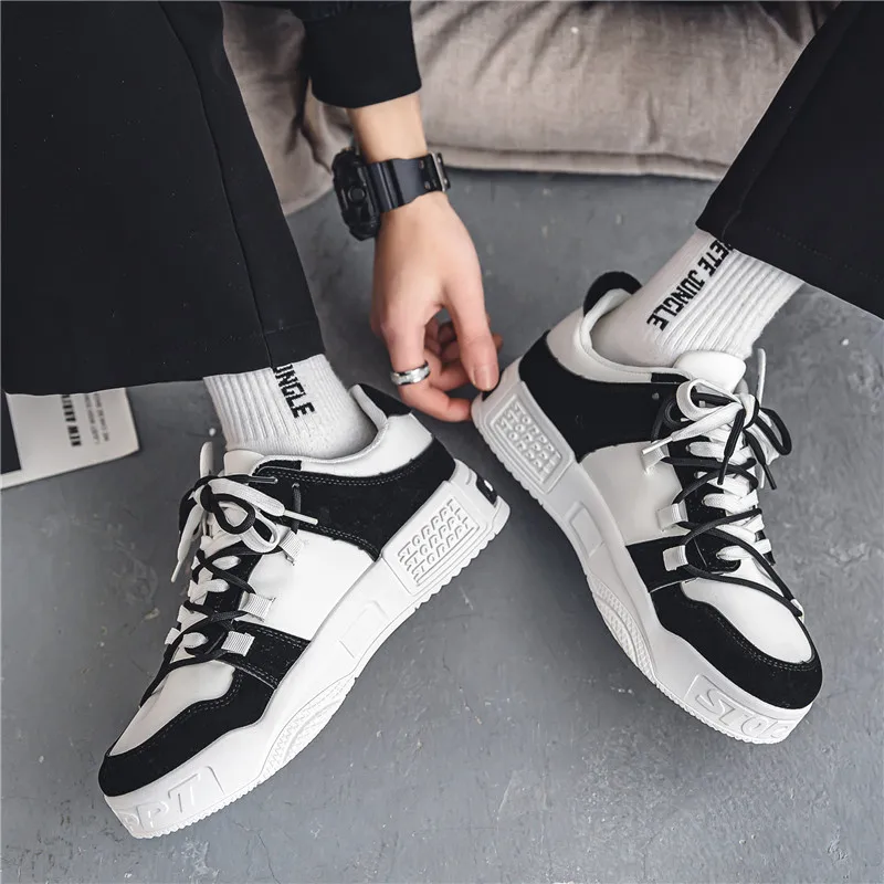 Spring 2023 Blue Platform Men's Sneakers Fashion Outdoor Trainers Men Comfortable Skateboard Shoes Sneakers for Men Basket Homme